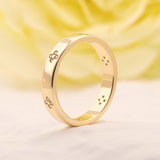Golden Tone Art Carved Wedding Band