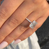 Stunning Radiant Cut Sterling Silver Engagement Ring