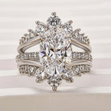 Stunning 2 PCS 4.0Ct Oval Cut Bridal Set