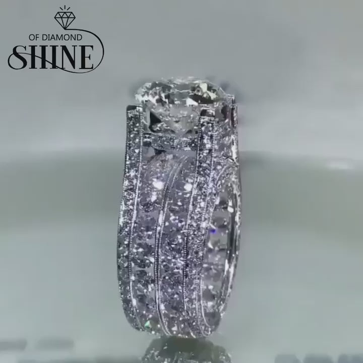 Sparkling ”Surround Me" Sterling Silver Engagement Ring