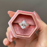 Pear Cut Sterling Silver Engagement Ring with Three Stone