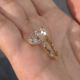 Oval Cut Hidden Halo Engagement Ring