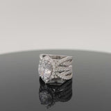 Oval Cut Halo Bridal Set Ring Insert In Sterling Silver