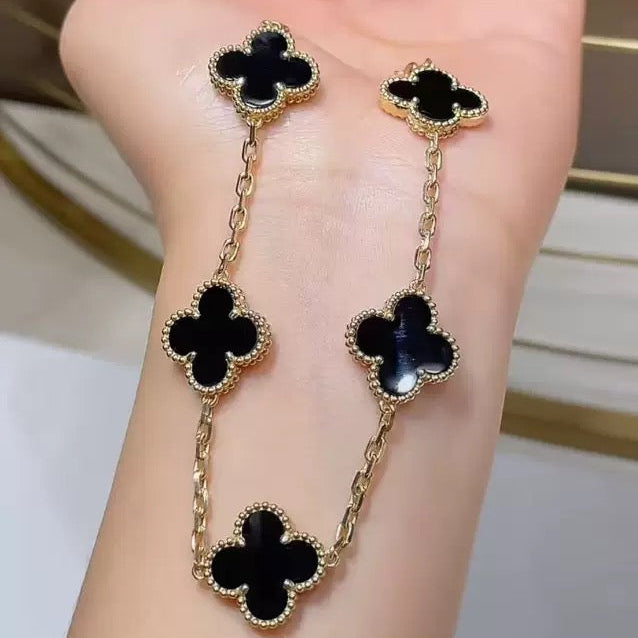 Four-leaf Clover Five-flower Bracelet