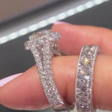 Round Cut Split Shank Halo 2-Piece Bridal Sets in 925 Sterling Silver