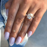Gorgeous Elongate Cushion Cut Sterling Silver Engagement Ring