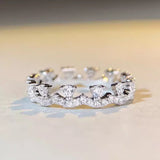 Lace Stacking Ring Wedding Band in Sterling Silver