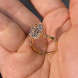 Oval Cut Hidden Halo Engagement Ring
