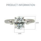 Unique Design 2.0CT Oval Cut Solitaire Engagement Ring