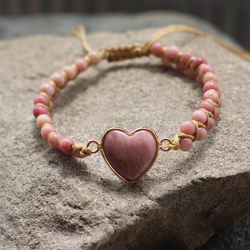 Bohemian Multi-Stone Woven Bracelet – Adjustable Natural Gemstone