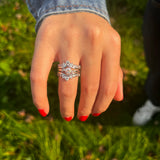 Elegant Round Cut Insert Bridal Set For Women In Sterling Silver