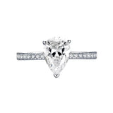 Pear Cut Sterling Silver Ring With Eternity Band