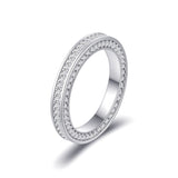 Triple Row Eternity Wedding Band Ring in 925 Sterling Silver