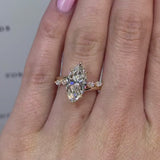 Stunning Marquise Cut Sterling Silver Engagement Ring In Bridge Accent