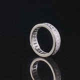 Gorgeous Princess Cut Paved Sterling Silver Band