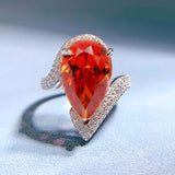 Vintage Pear Cut Twisted Band Sterling Silver Engagement Ring