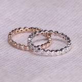 Round Cut Eternity Sterling Silver Ring Band