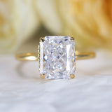 Stunning Hidden Halo Design Radiant Cut Sterling Silver Engagement Ring