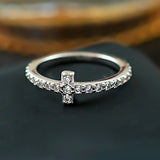 Simple Cross Design Sterling Silver Band
