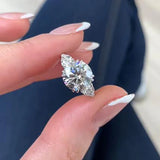 Handmade Round Cut Three Stone Sterling Silver Engagement Ring-Only Size 9.0 Available