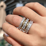 Stunning 5PCS Sterling Silver Wedding Band Set