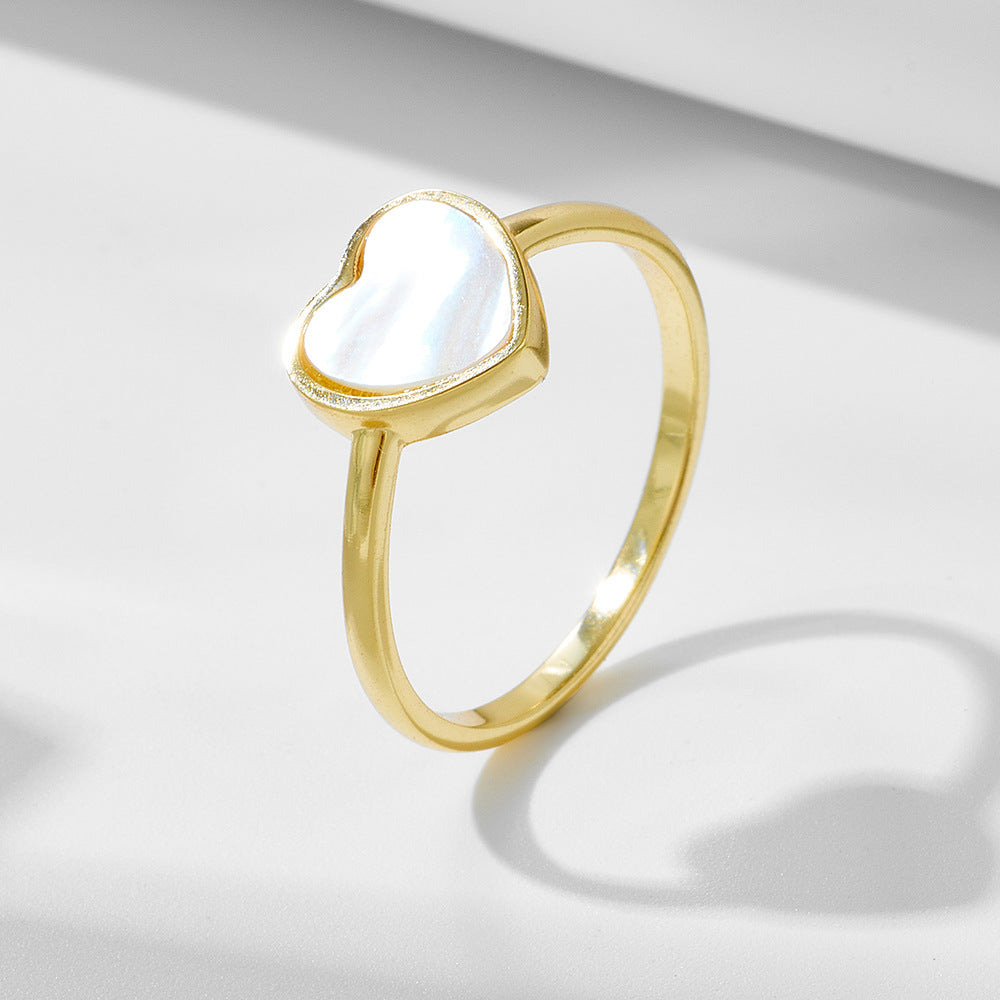 Sweet Shell Heart Shape Sterling Silver Ring