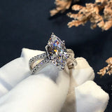 Gorgeous Marquise Cut Sterling Silver Ring