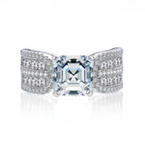 Handmade Asscher Cut 2.5ct Sterling Silver Engagement Ring