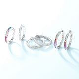 Colorful Rainbow Princess Cut Ring Band