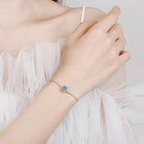Halo 925 Sterling Silver Moissanite Stone Bracelet