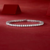 Classic Round Cut Moissanite Sterling Silver Tennis Bracelet