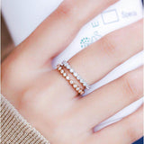 Round Cut Eternity Sterling Silver Ring Band