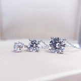 Classic Round Cut Sterling Silver Moissanite Necklace
