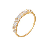 Elegant Half Eternity Sterling Silver Band