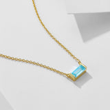 Simple design 925 Sterling Silver birth stone necklace