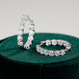 Moissanite Sterling Silver Hoops Earrings