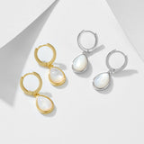 Pear Shape Design Natural Shell Hoop Earrings
