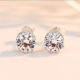 Simple Crown Design Sterling Silver Stud Earrings