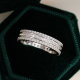 Three Row Channel Setting Moissanite Eternity Wedding Band