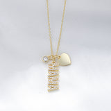 Simple MAMA Design Silver Necklace For Mom