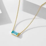 Simple design 925 Sterling Silver birth stone necklace