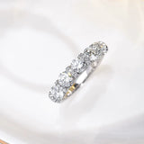 Five-Stone Halo Sterling Silver Stackable Wedding Band