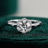 Flower Design 1.0ct Moissanite Engagement Ring