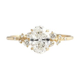 Unique Design Oval Cut Sterling Silver Engagement Ring