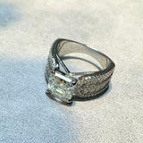 Handmade Asscher Cut 2.5ct Sterling Silver Engagement Ring