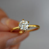 Classic Round Cut Moissanite Sterling Silver Ring for Women