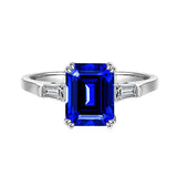 Unique Three Stone 2.5ct Tanzanite Blue Ring