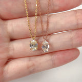 Gorgeous 1.5ct Oval Cut Sterling Silver Necklace