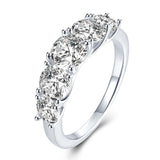 Luxury Five Stones Sterling Silver Band