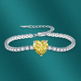 Sweet Heart Cut Tennis Bracelet In Silver Tone